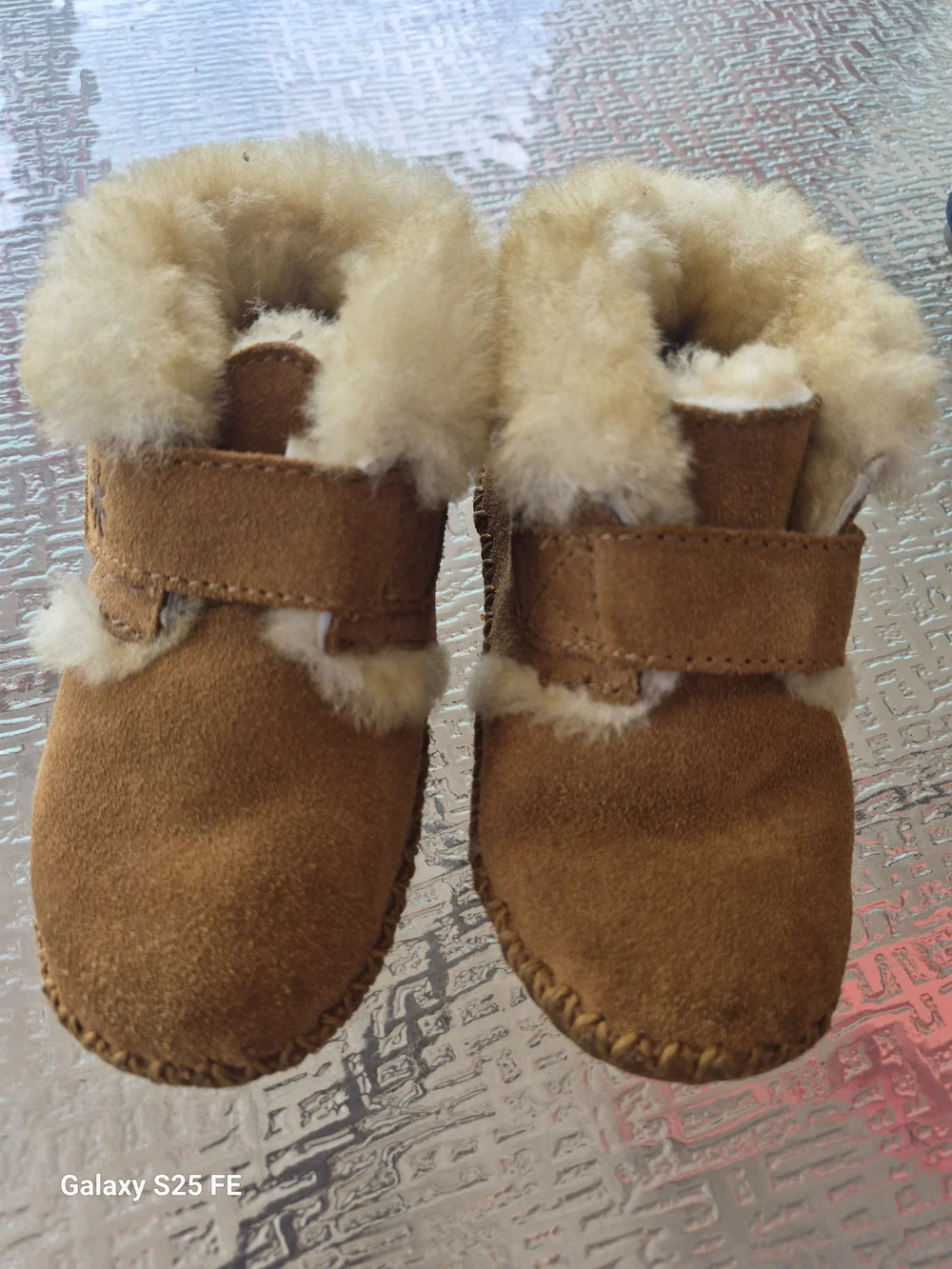 L.L. Bean Toddler Chestnut Suede Shearling Moccasins